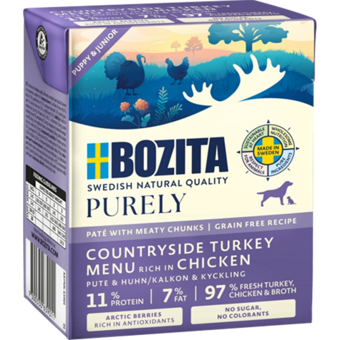 Bozita Dog Tetra Purely Paté Puppy & Junior mit Pute & Huhn 370g